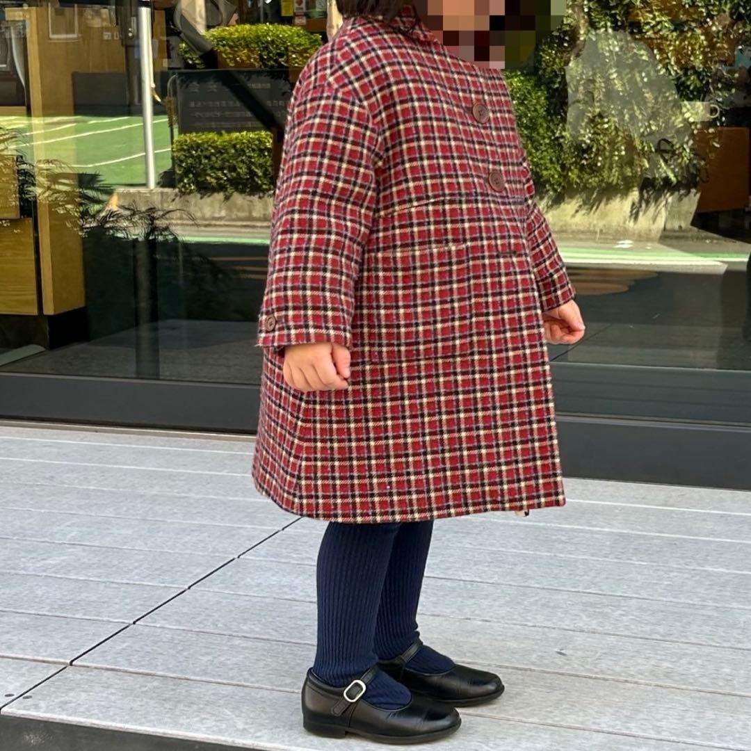 まとめ割⭐︎CARAMEL 3Y 98cm ウールコート　チェック　クリーニング済