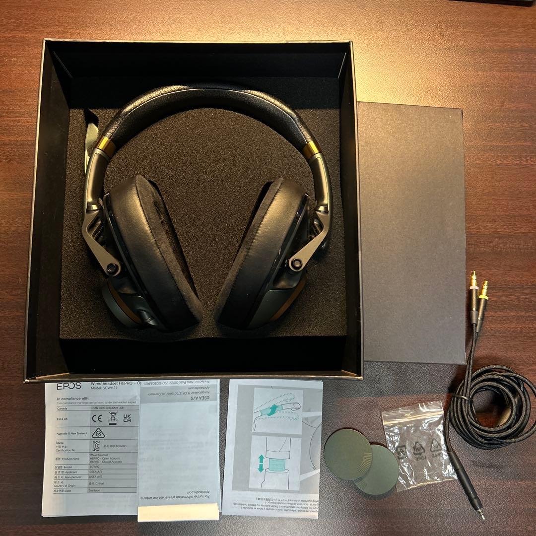 EPOS H6Pro グリーン　 密閉型　付属品付き ゲーミングヘッドホン