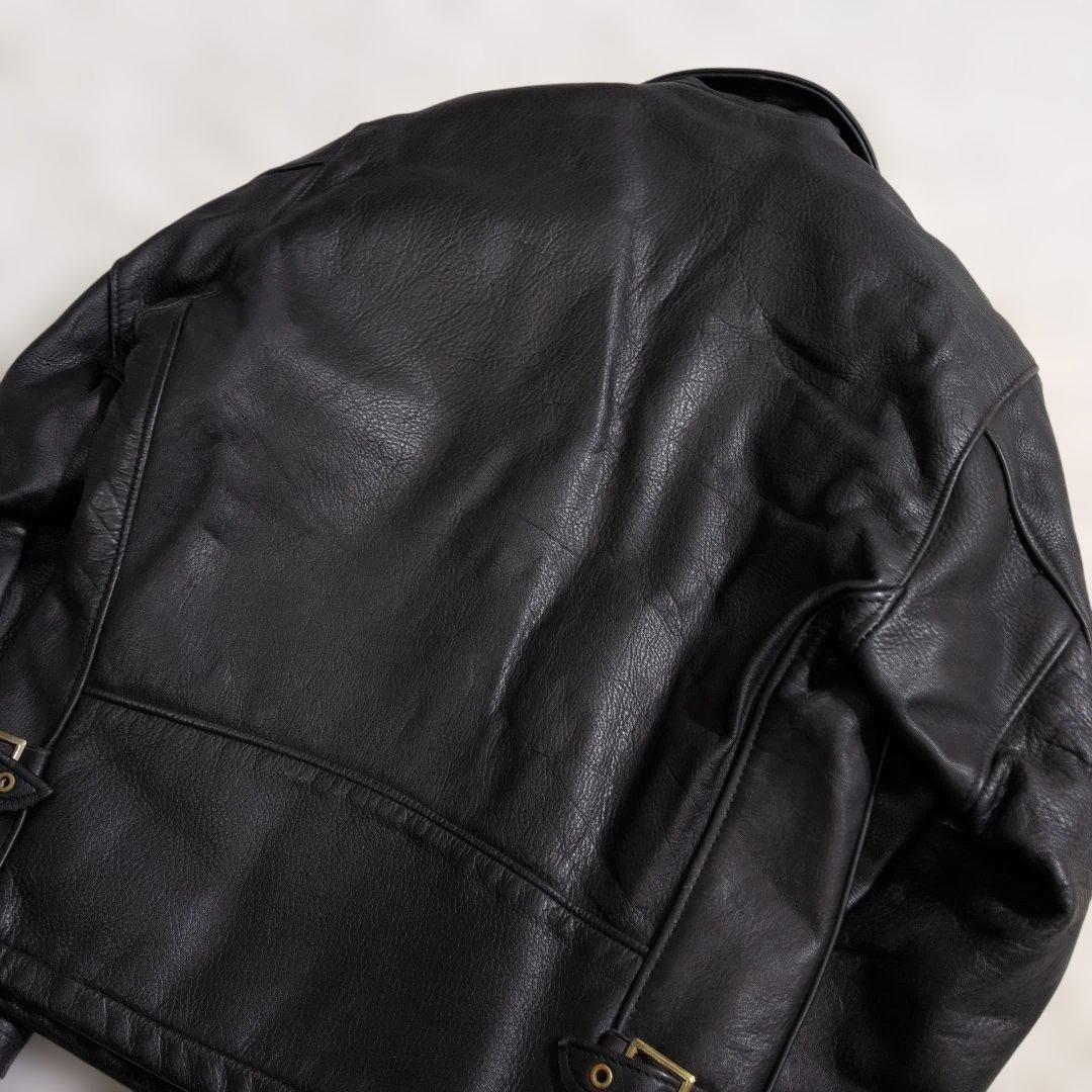 美品ショット681トラッカージャケット36黒裏地チェック　生地ネル