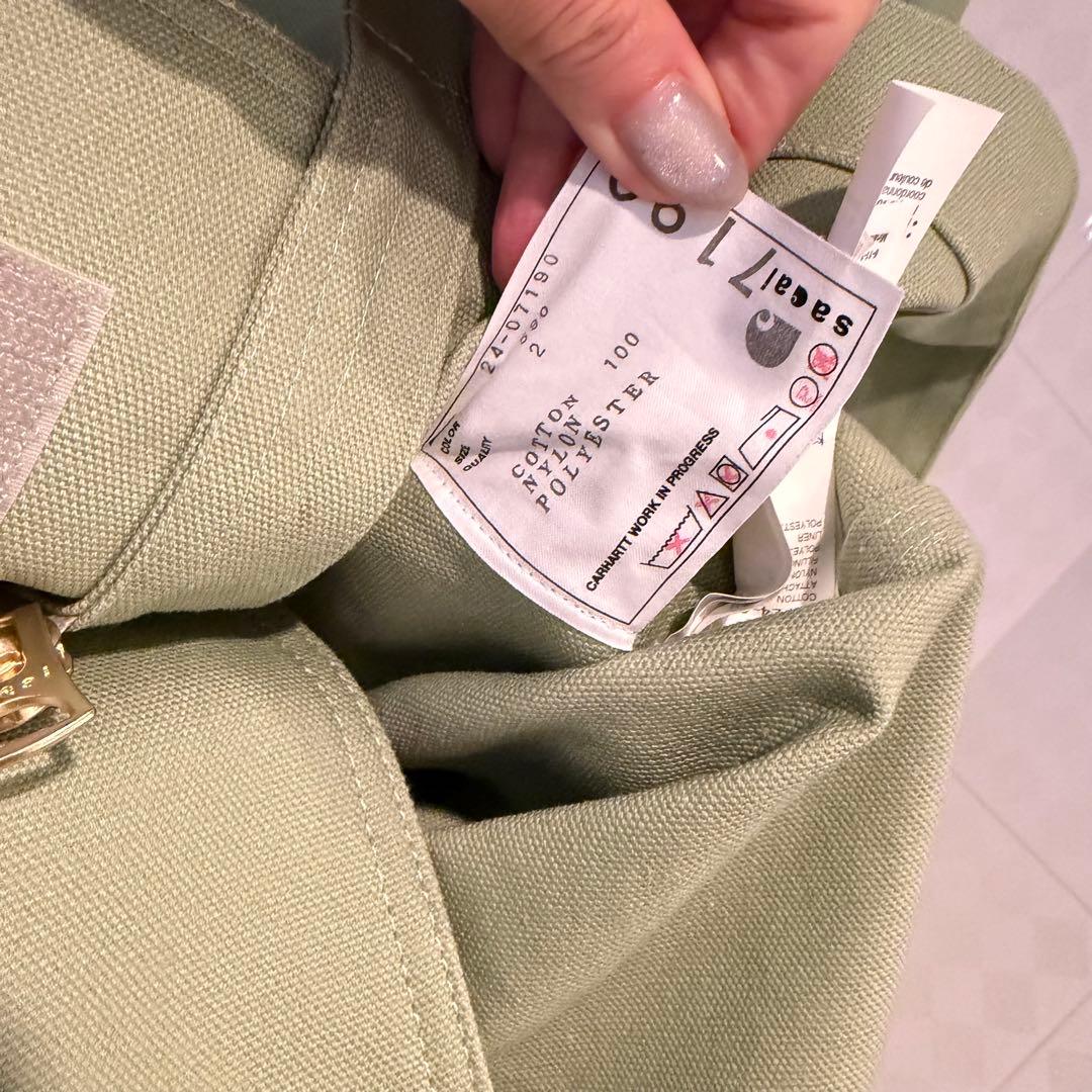 sacai×Carhartt サカイ　ライトグリーン モッズコート サイズ2