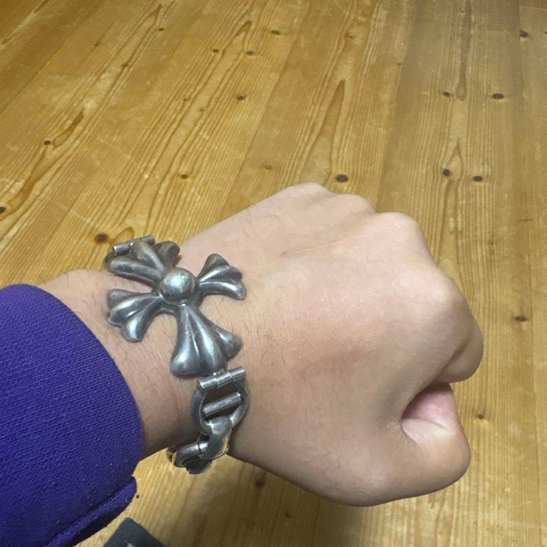 「vintage」メキシコ製silver925刻印　クロスブレスレット