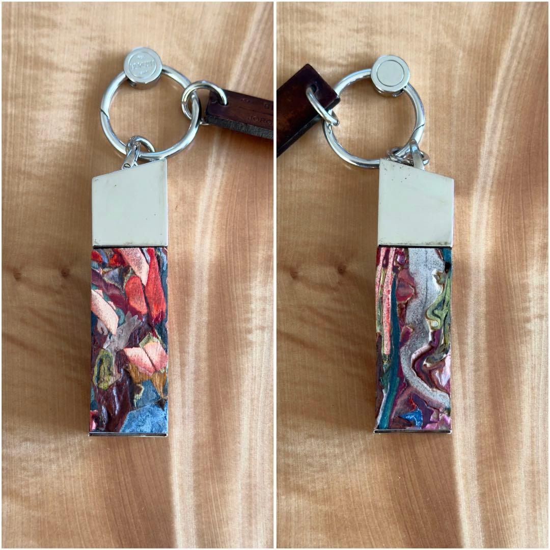 限定 14万円 ベルルッティ マルチカラーパティーヌレザー圧縮キーホルダー