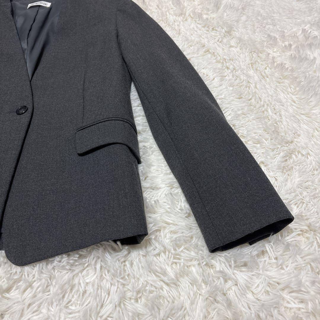 未使用に近い★プラステ　セットアップ　ノーカラー　ウォームリザーブ　XS　グレー