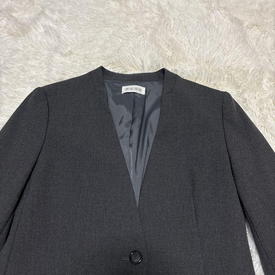 未使用に近い★プラステ　セットアップ　ノーカラー　ウォームリザーブ　XS　グレー