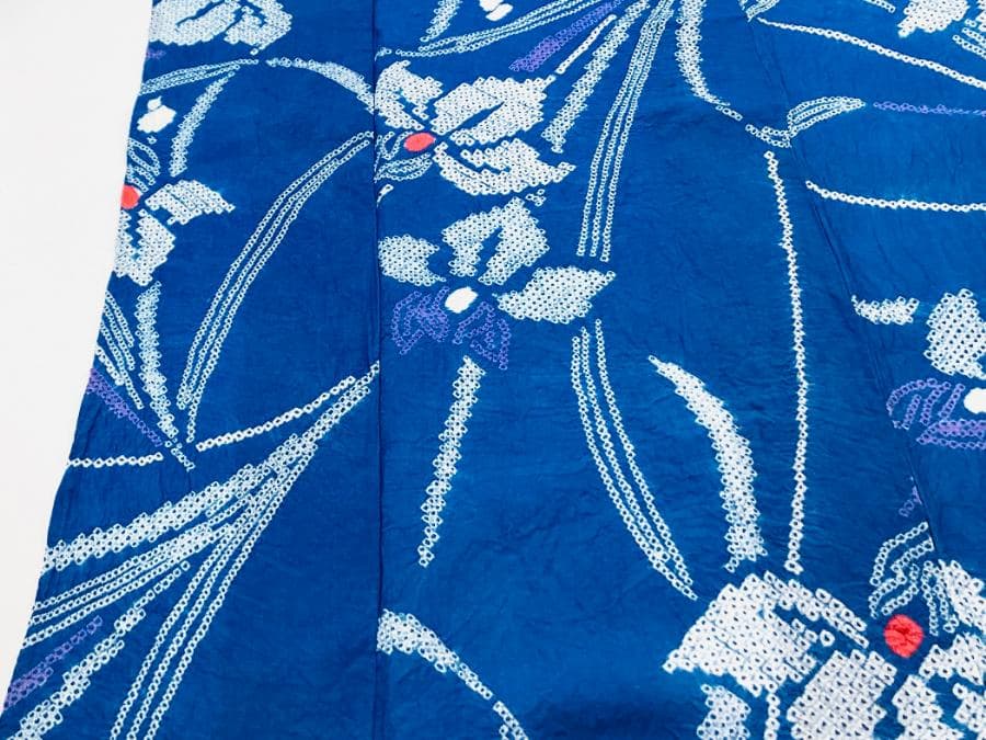 値下げ‼️ 213　中古品　綿　総絞り　ゆかた　有松鳴海絞り　手縫い　Sサイズ