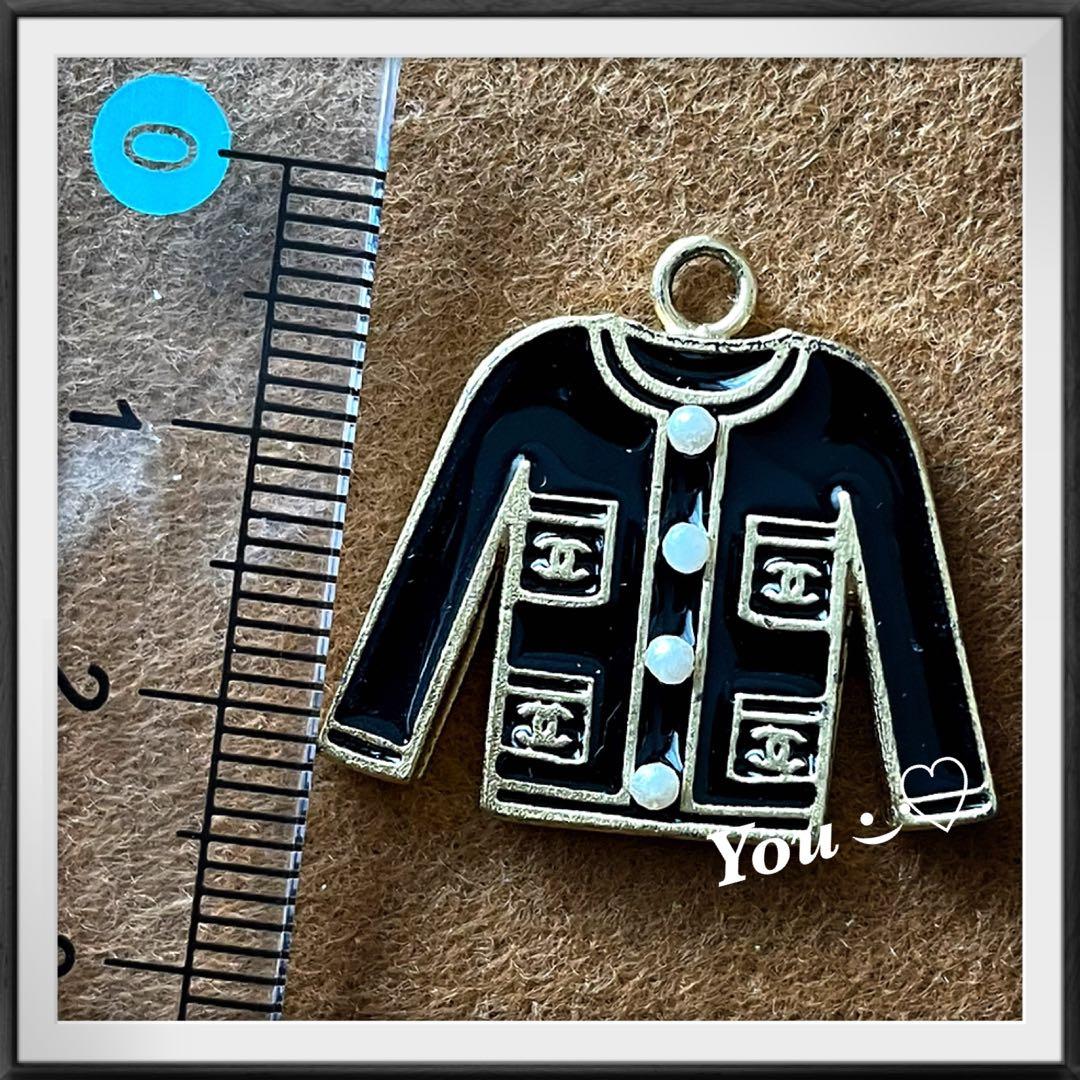 シャネル 02A ピアス GP×フェイクパール ブラック×ゴールド ジャケット