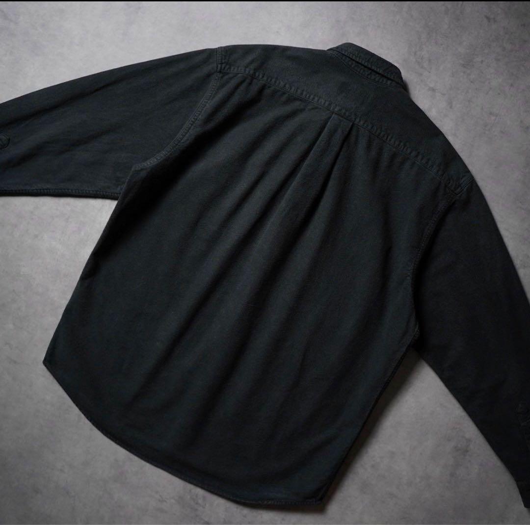 90s〜Eddie Bauer シャモアクロス　フランネル 長袖シャツ ブラック