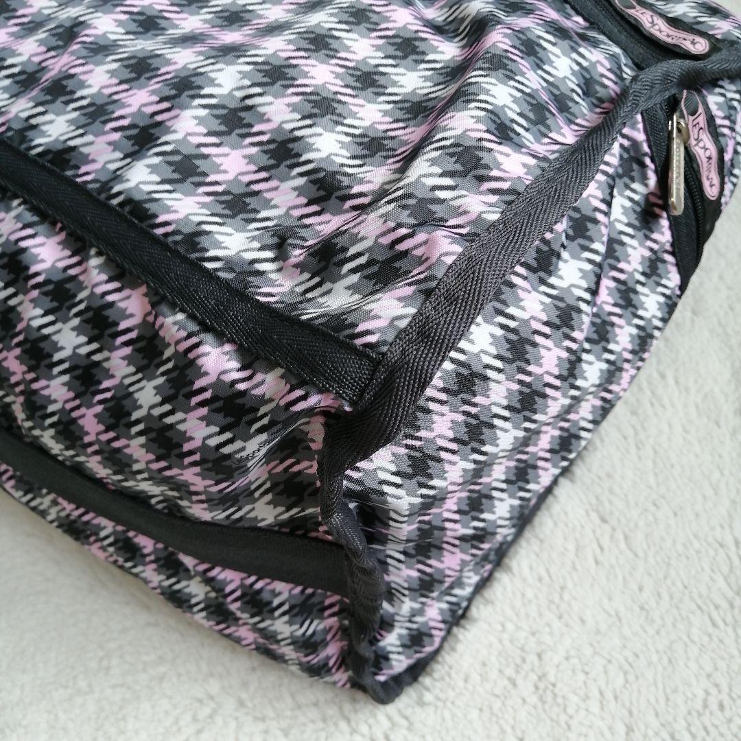 美品☆レスポートサック　ボストンバッグ　ショルダー　千鳥柄　2way　大容量