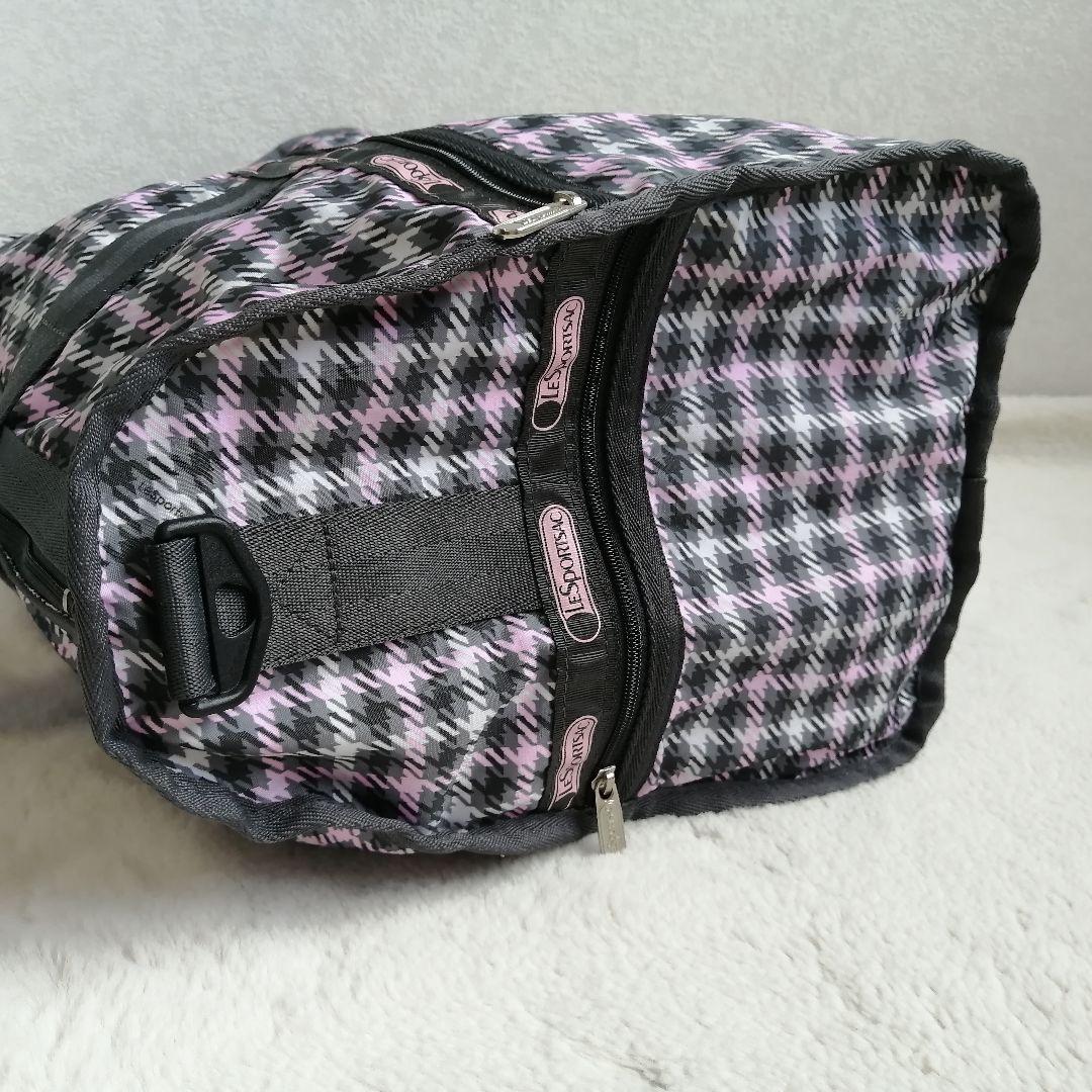 美品☆レスポートサック　ボストンバッグ　ショルダー　千鳥柄　2way　大容量
