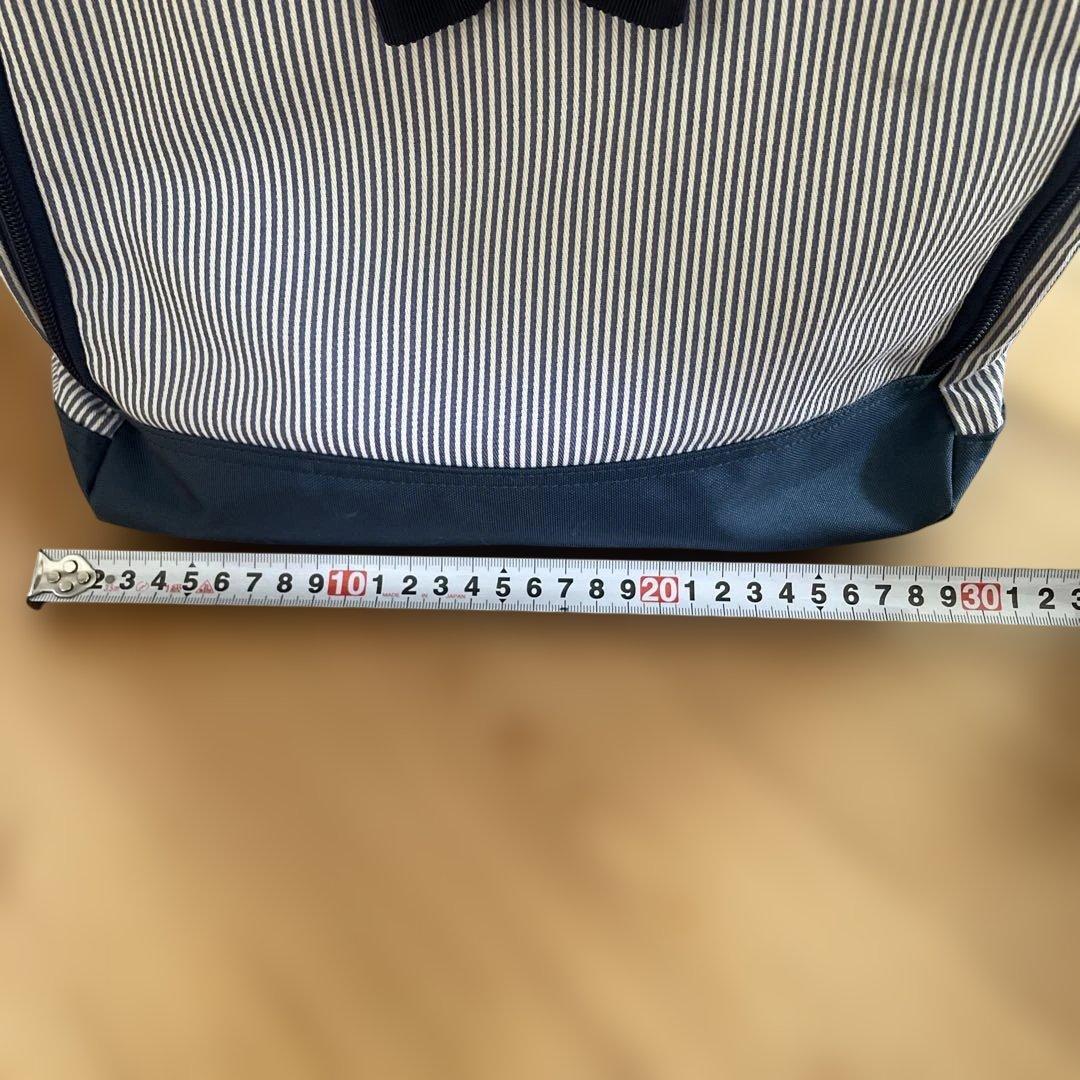 familiar リボンデザイン ストライプリュック