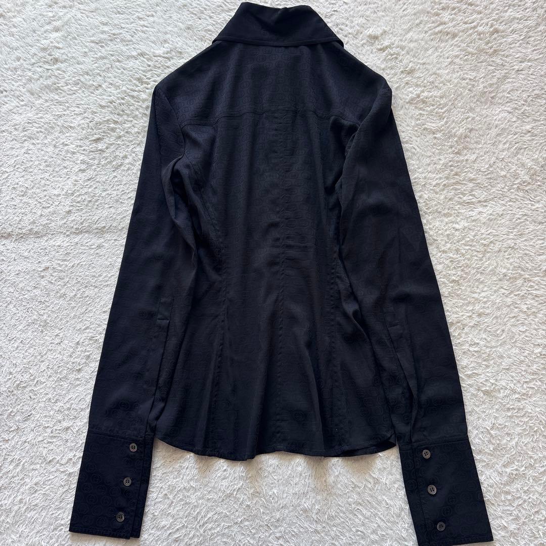 GUCCI グッチ　GG総柄　シルクシャツ　ブラック　オールド　00s