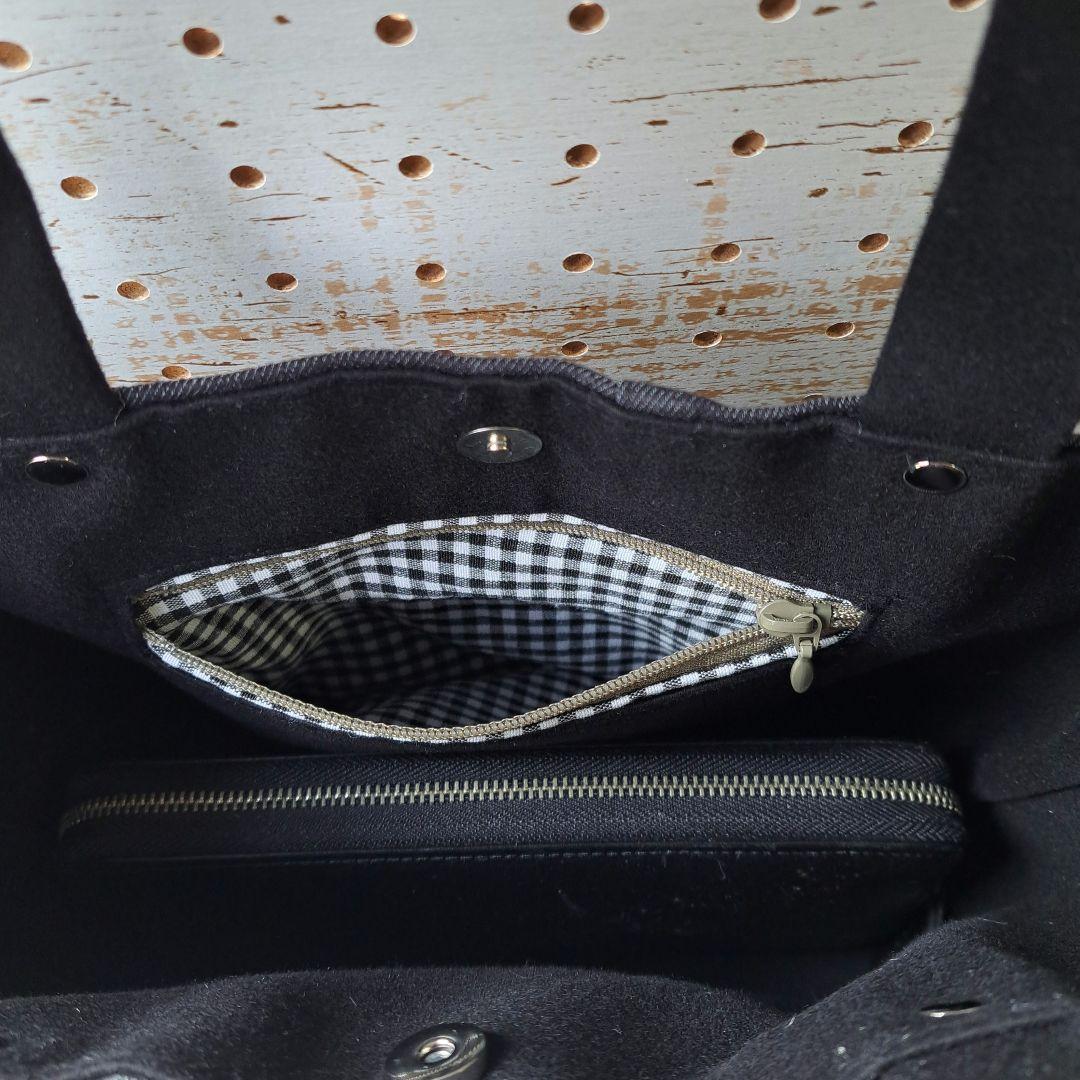 黒*こ様 コヤンイサムチョン　バミ　デニムリメイクフリルトートバッグ