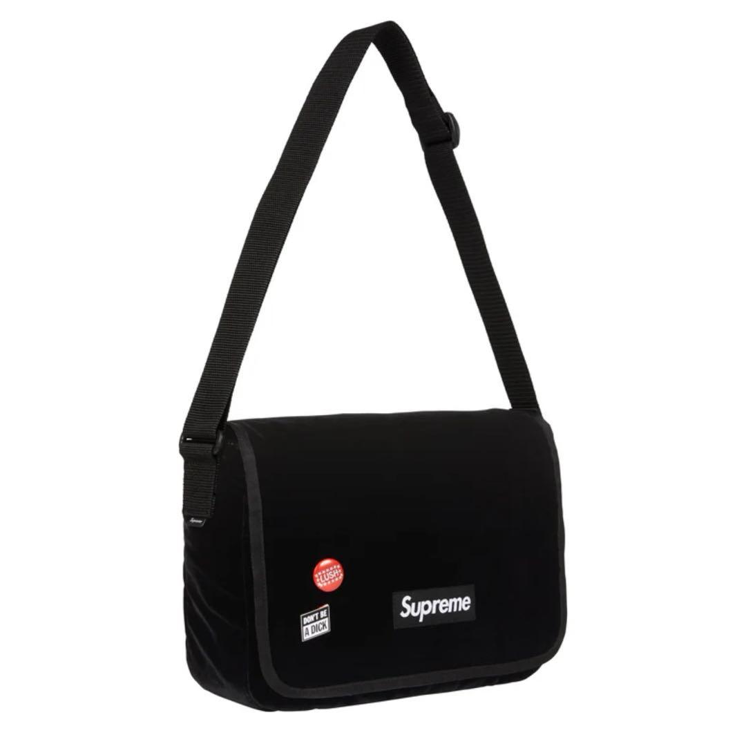 Supreme Velvet Small Messenger Bag ブラック
