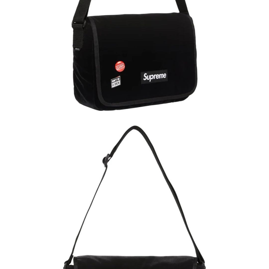 Supreme Velvet Small Messenger Bag ブラック