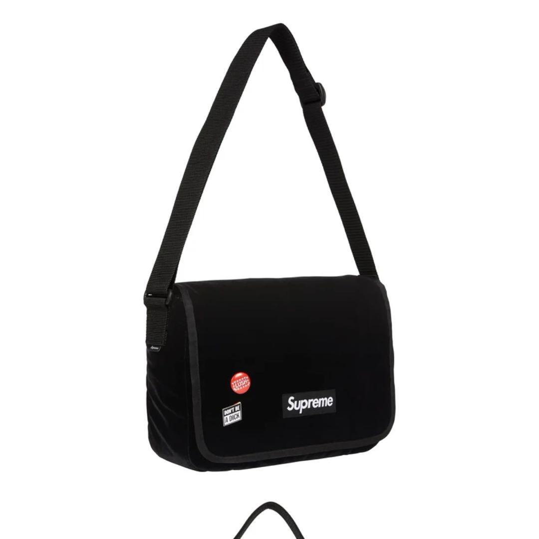 Supreme Velvet Small Messenger Bag ブラック
