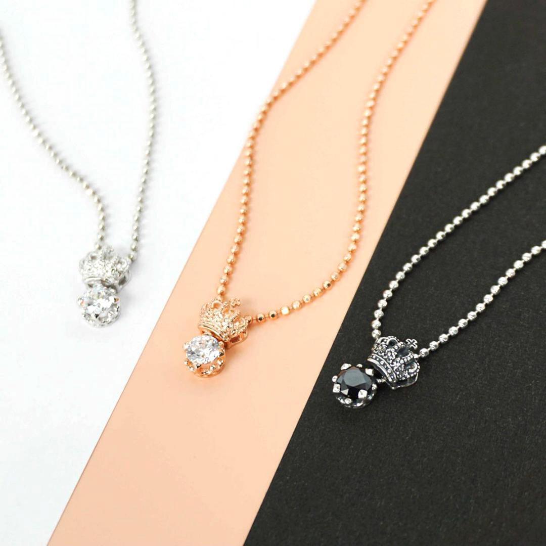 Justin Davis クラウンネックレス（クリア・いぶし・45cm）