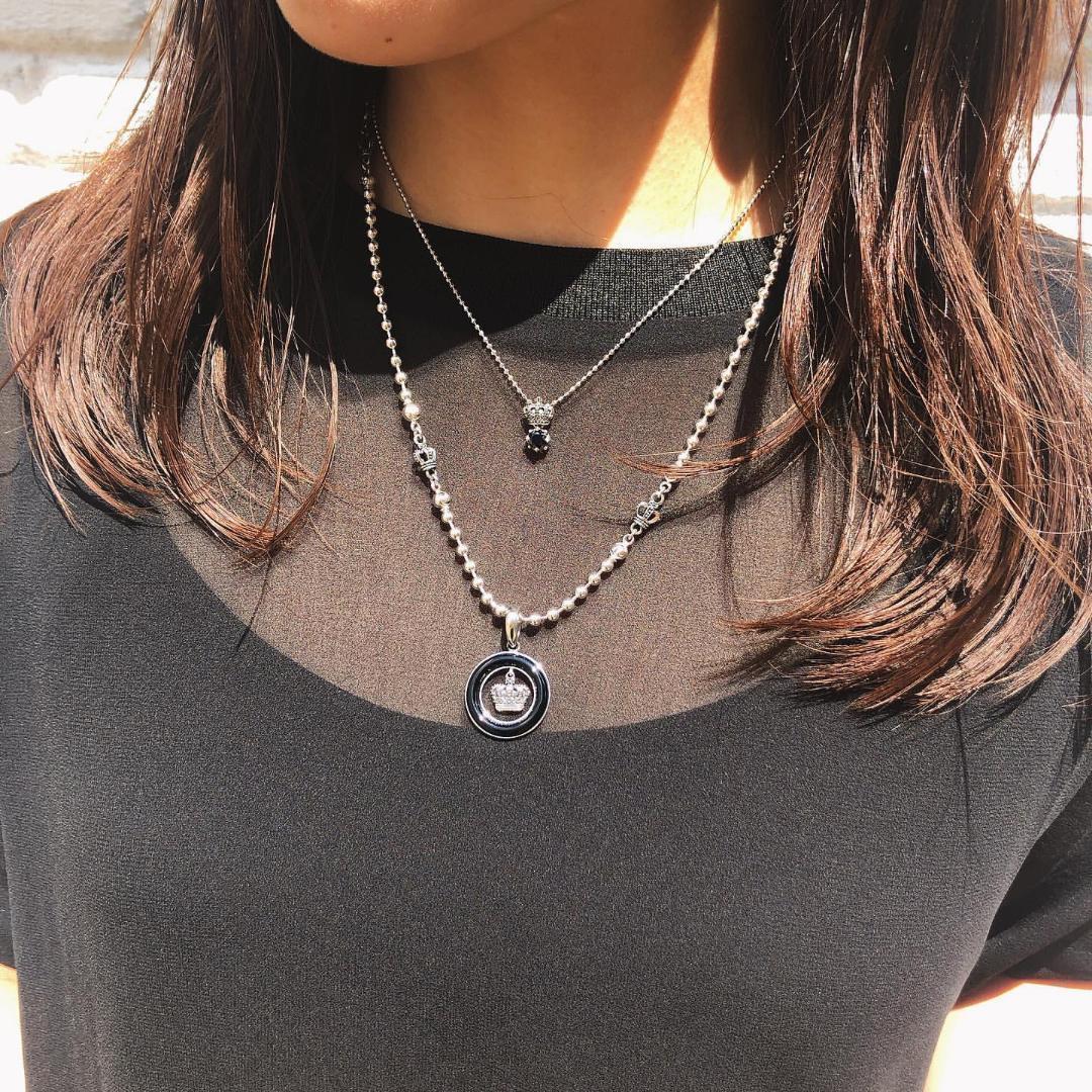 Justin Davis クラウンネックレス（クリア・いぶし・45cm）