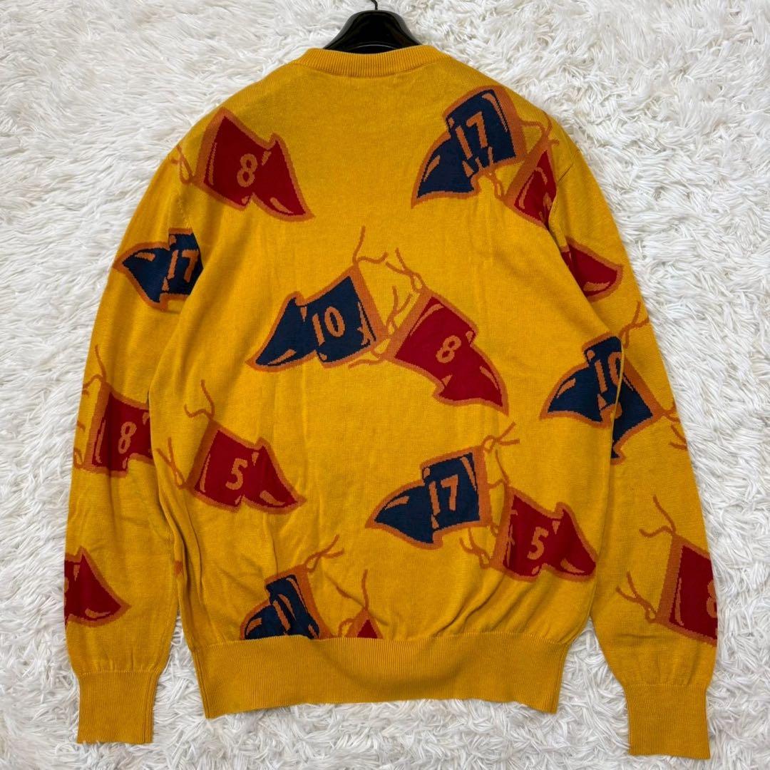 ✨XL相当✨クリスチャンディオール ニット CDロゴ 刺繍 総柄 クルーネック