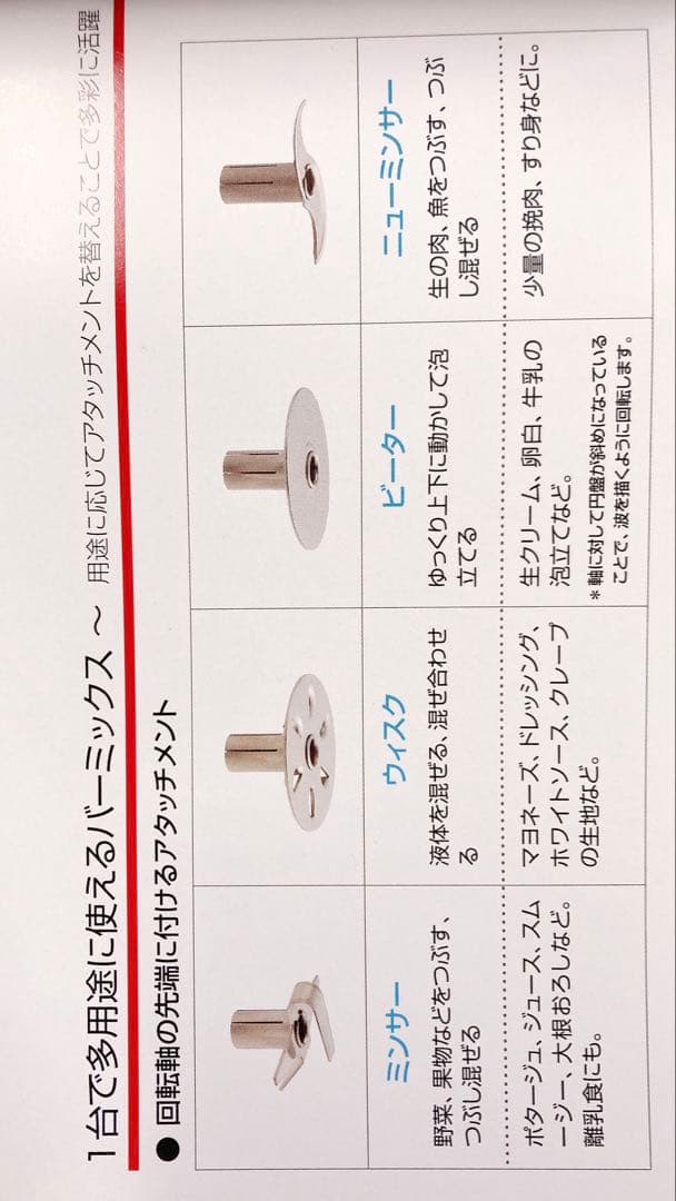 バーミックス アタッチメント 4点セット