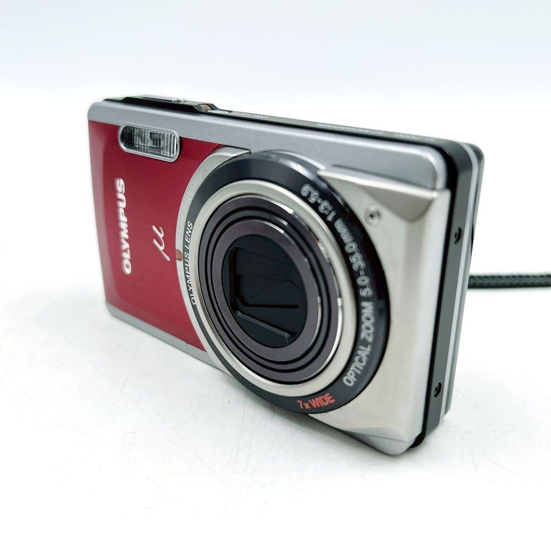 ほぼ新品 付属品完備 オリンパス μ-7020 デジタルカメラ デジカメ レッド