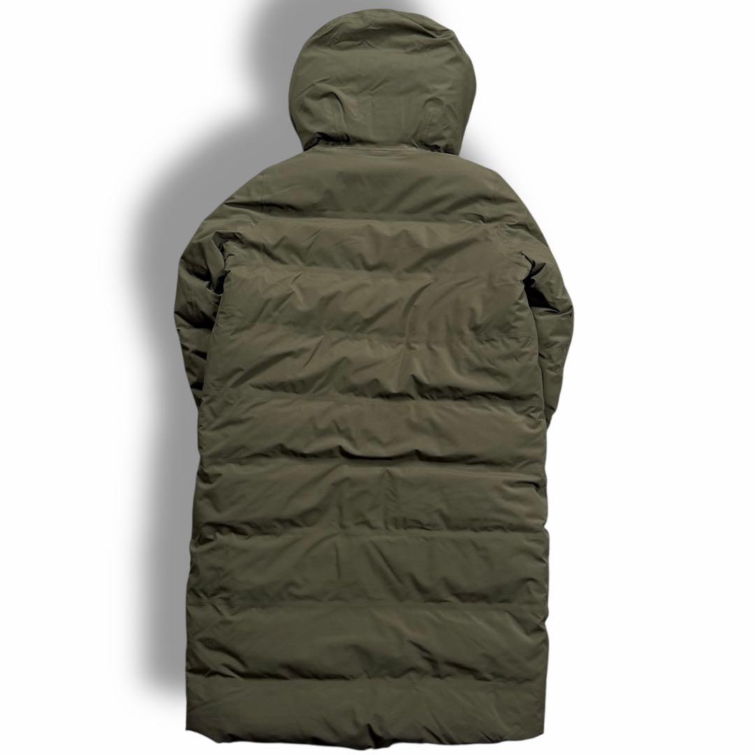 美品 lululemon ルルレモン ダウン アウター ロング ナイロン カーキ