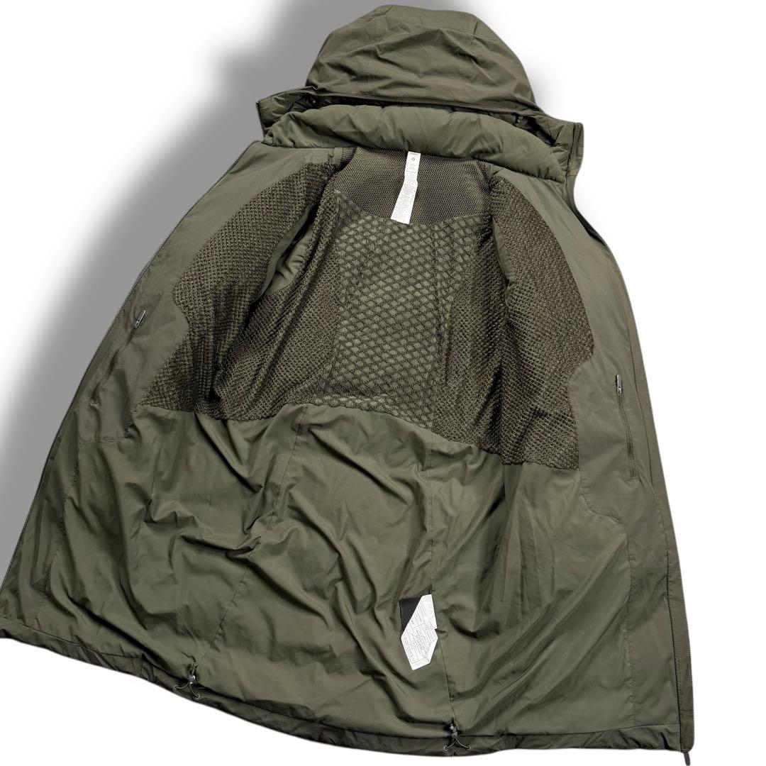 美品 lululemon ルルレモン ダウン アウター ロング ナイロン カーキ