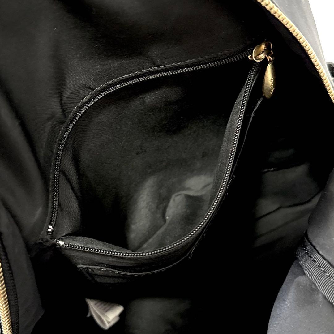 agnes b. アニエスベー ブラック ナイロンレザー バックパック リュック