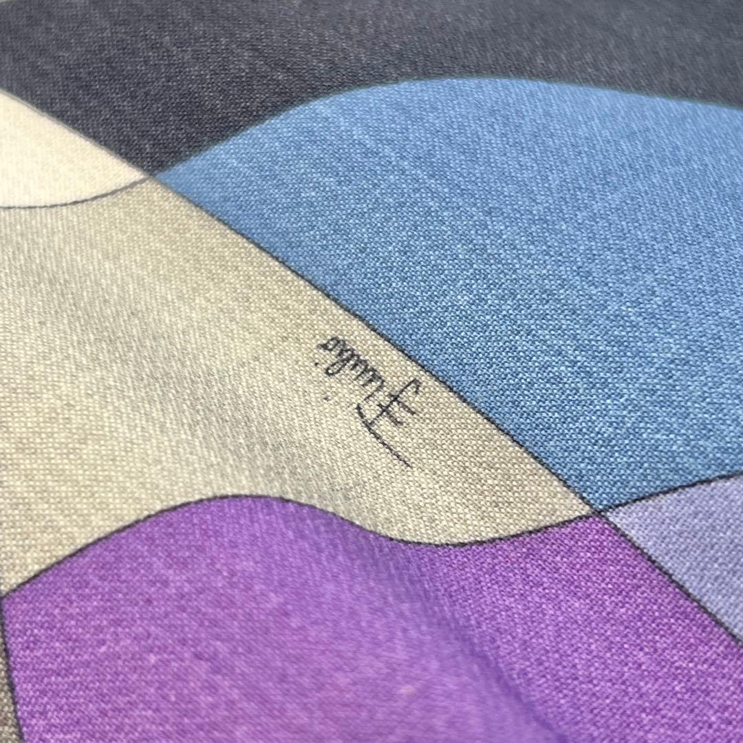 美品【エミリオプッチ】ウールウエストフリルノースリーブワンピース☆幾何学柄☆L