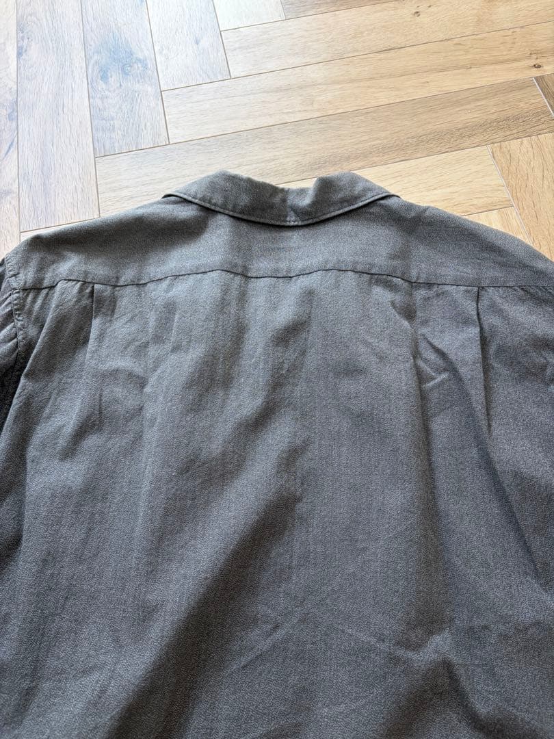美品　22ss COMOLI コモリ　ヨリ杢オープンカラーシャツ　グレー　2