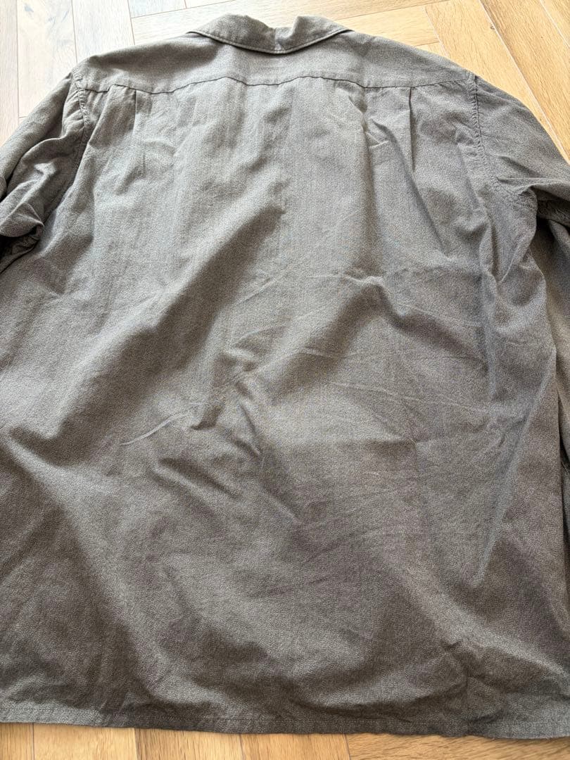 美品　22ss COMOLI コモリ　ヨリ杢オープンカラーシャツ　グレー　2