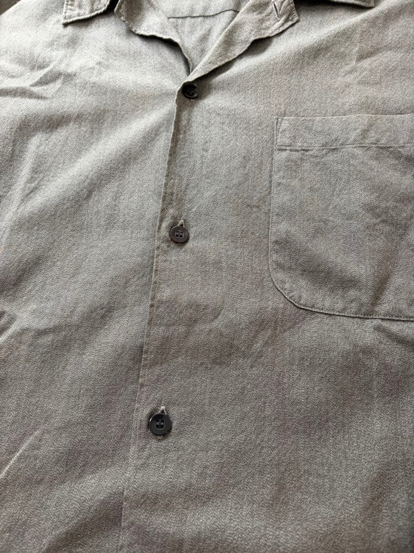 美品　22ss COMOLI コモリ　ヨリ杢オープンカラーシャツ　グレー　2