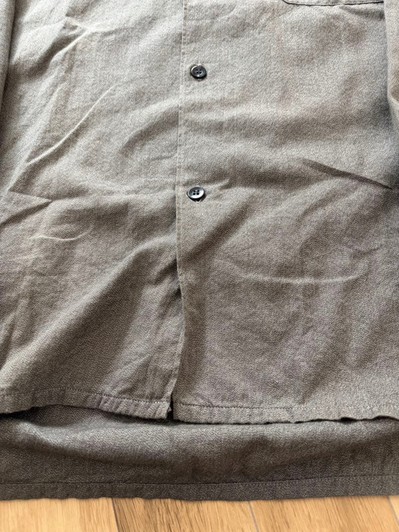 美品　22ss COMOLI コモリ　ヨリ杢オープンカラーシャツ　グレー　2
