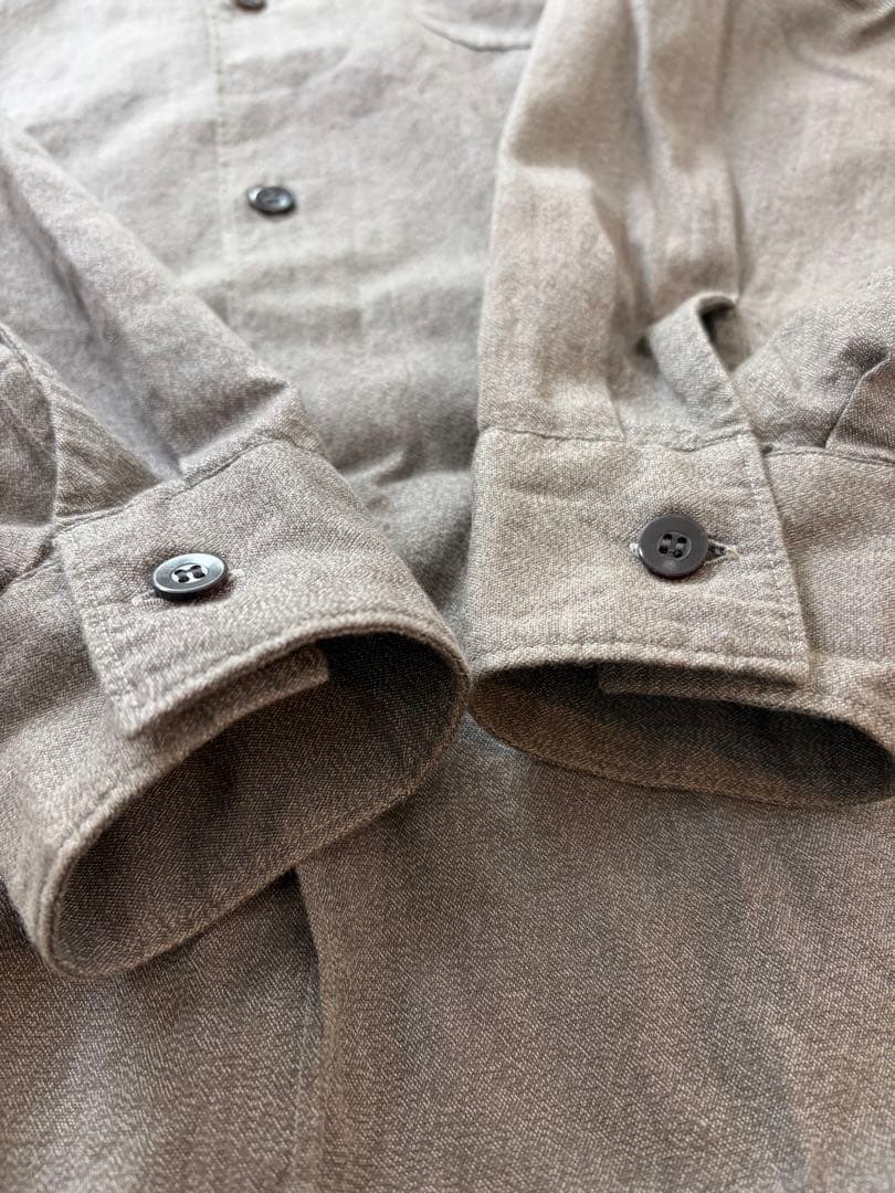 美品　22ss COMOLI コモリ　ヨリ杢オープンカラーシャツ　グレー　2