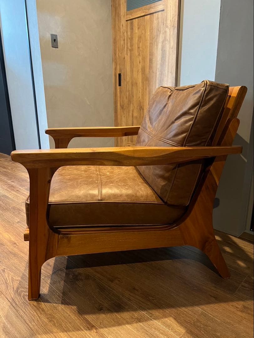 ☆WTWダブルティー☆TISMOティズモ☆1人掛けソファ☆レザーとストライプ☆