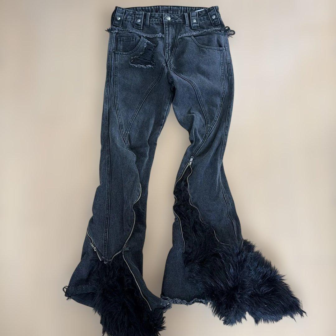 パンツ cozy worldwide fur flare jeans