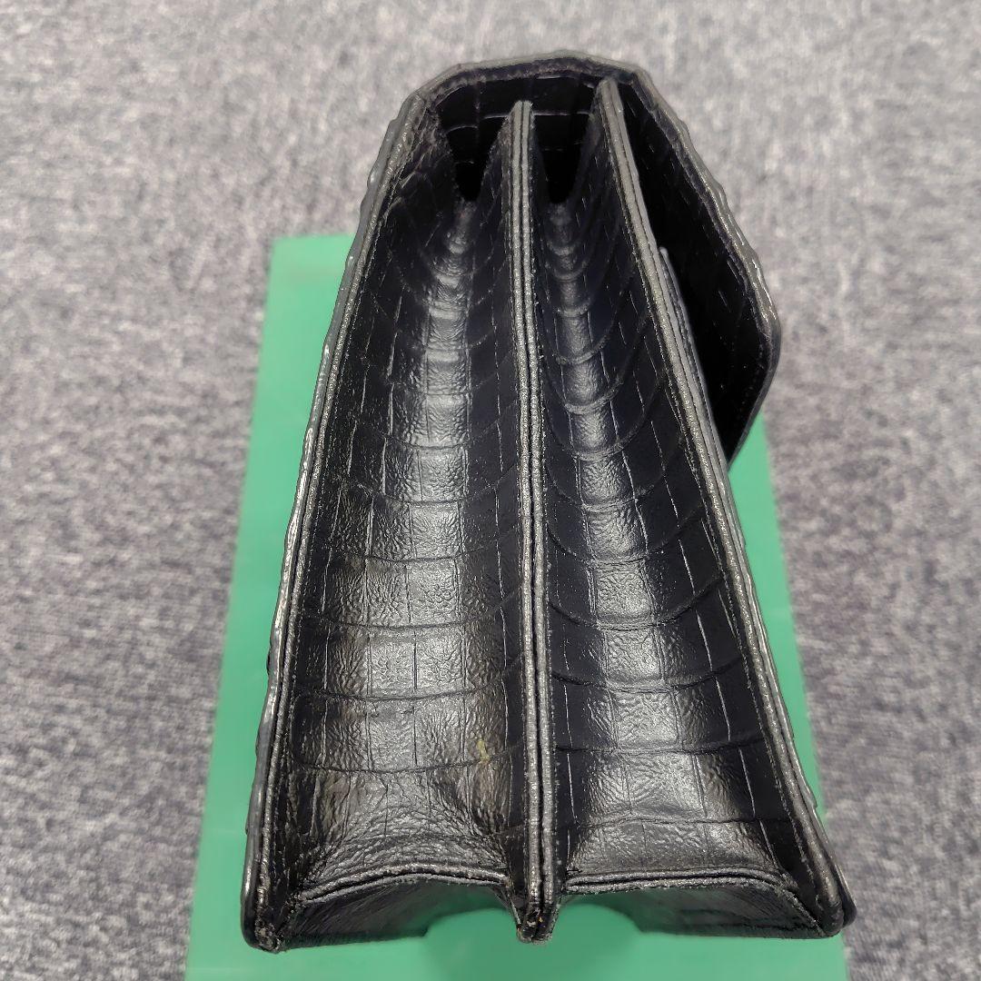 【未使用】Maturi 最高級 カイマン クロコダイル セカンドバッグ