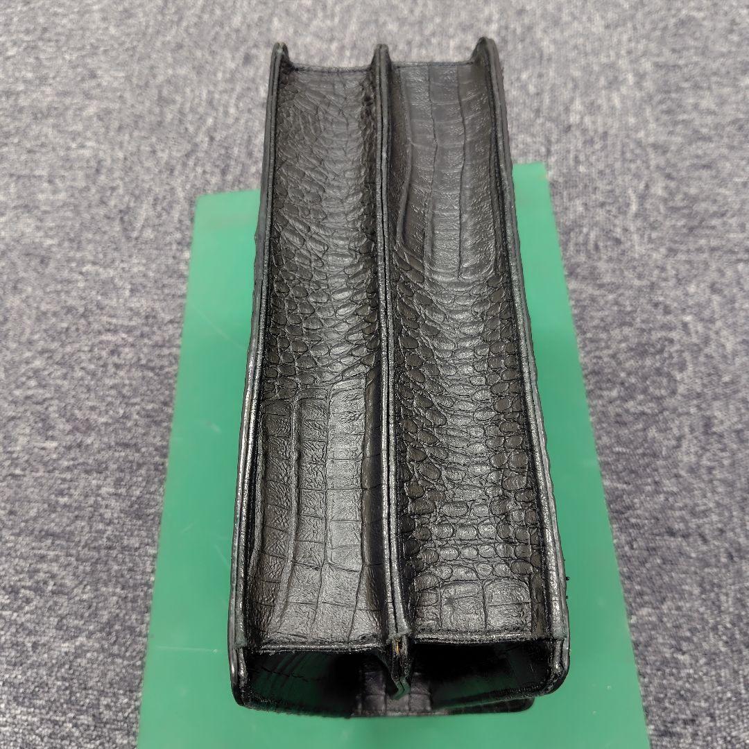 【未使用】Maturi 最高級 カイマン クロコダイル セカンドバッグ