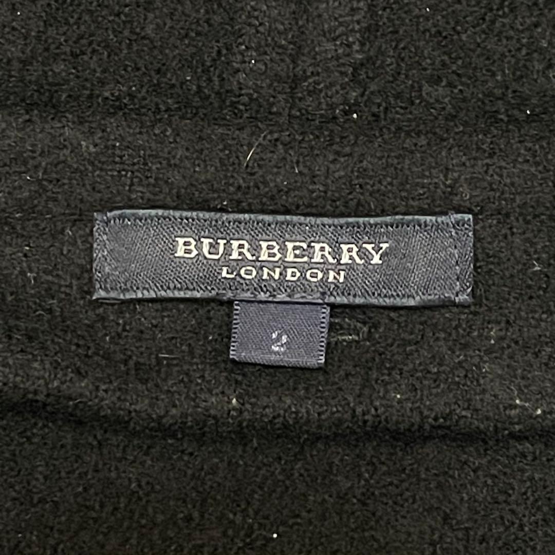 良品 バーバリーロンドン ウール ニット ダッフルコート ショート ブラック 黒