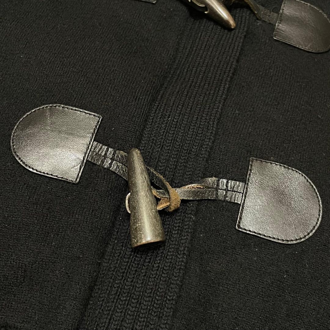 良品 バーバリーロンドン ウール ニット ダッフルコート ショート ブラック 黒