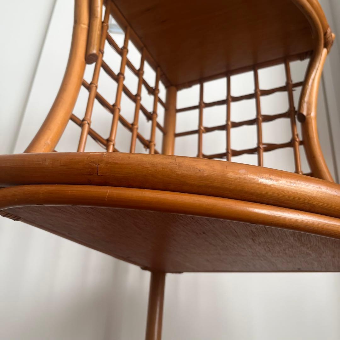 ラタン コーナーシェルフ 籐家具 3段 収納棚 ナチュラル 北欧風　ラック