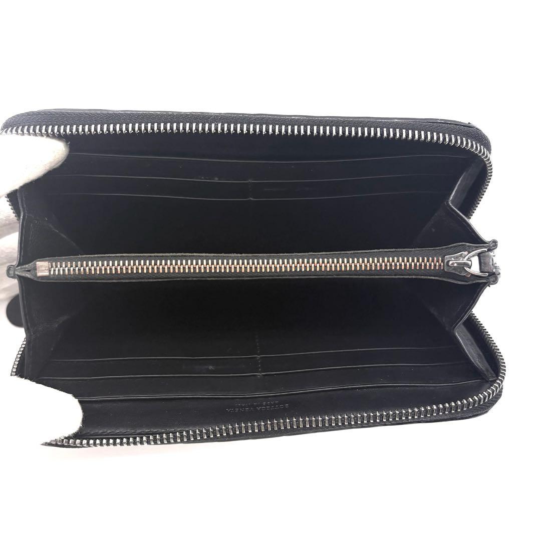 【美品】BOTTEGA　長財布　ラウンドジップ　イントレチャート　ラムレザー