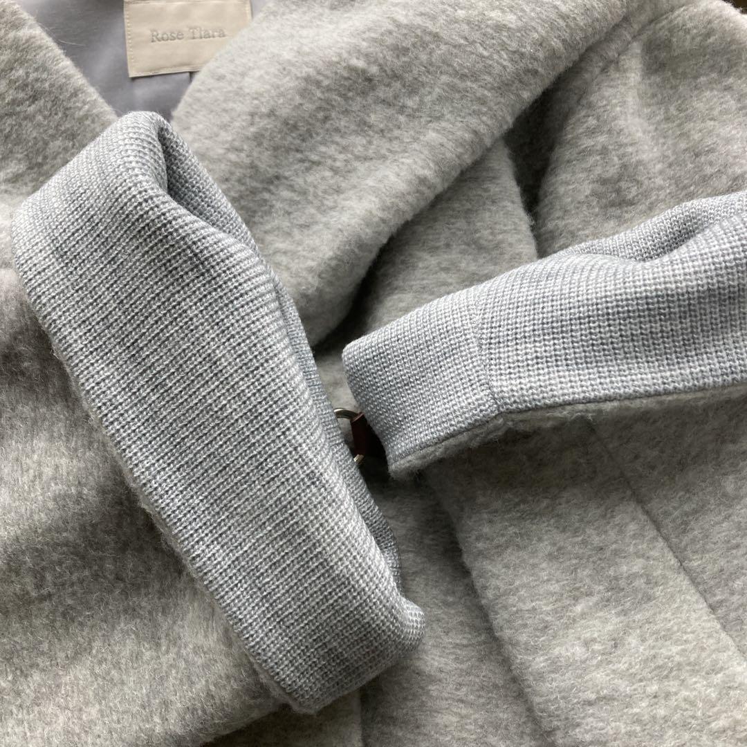 美品ROSE TIARA フーデットコート　ライトグレー　サイズ46 ダッフル