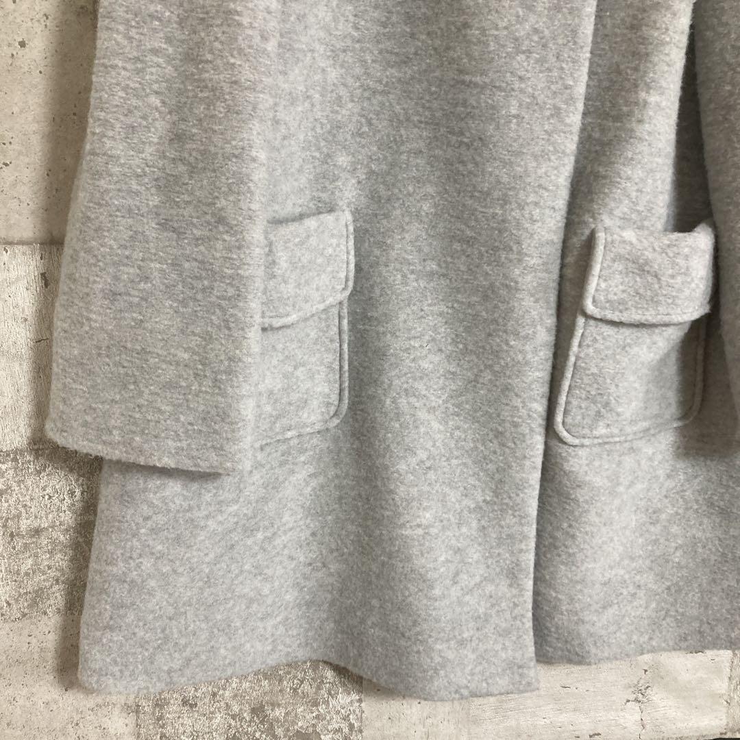 美品ROSE TIARA フーデットコート　ライトグレー　サイズ46 ダッフル