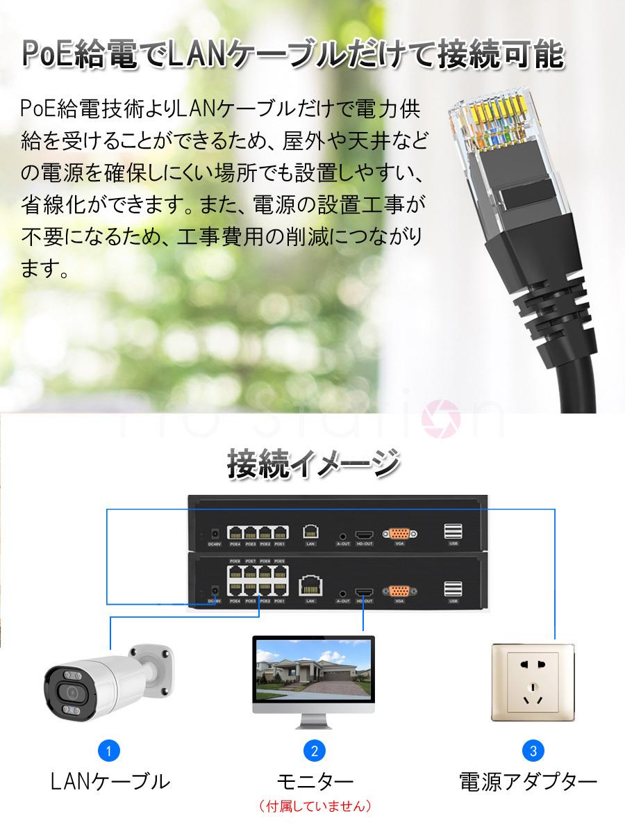 POE防犯カメラ500万画素4台 NVRセット「4-B500-POE.A」