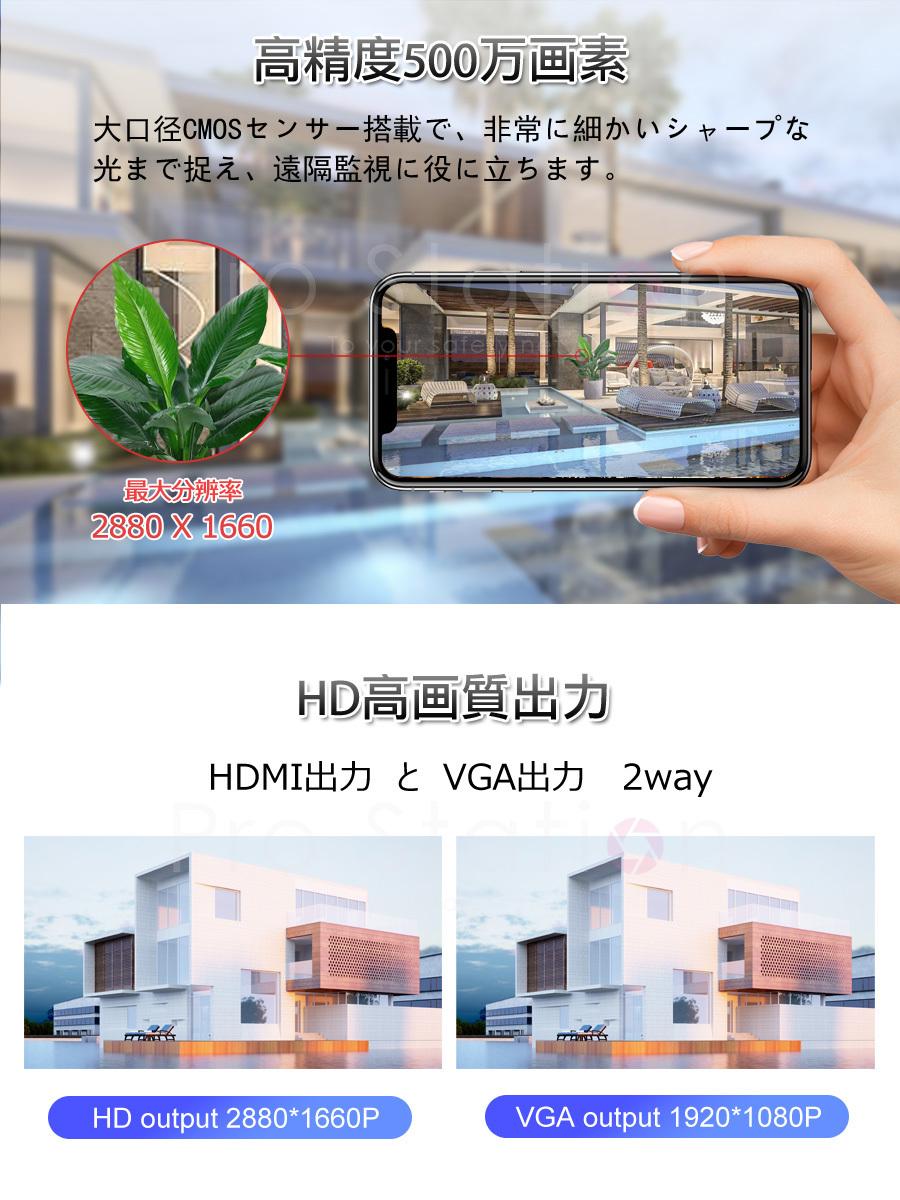 POE防犯カメラ500万画素4台 NVRセット「4-B500-POE.A」