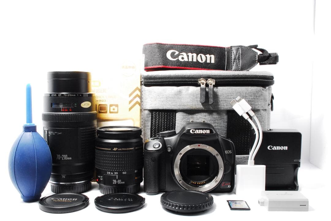 初心者⭐キャノン kiss X2⭐ダブルレンズセット⭐スマホ転送⭐バッグ付