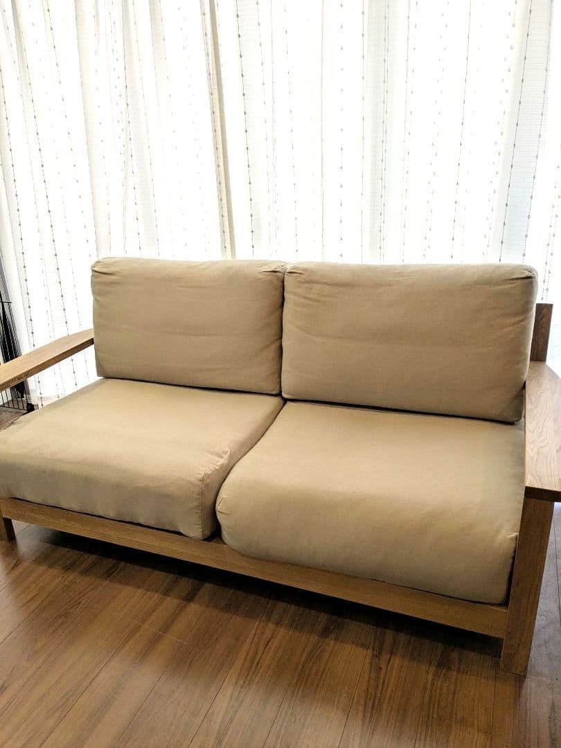 無印良品　ソファ本体２．５シータ　木製フレームフェザーポケットコイル