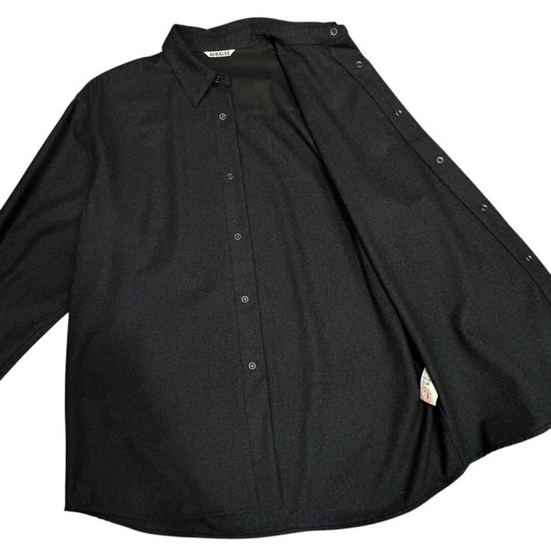AURALEE 20AWウールフランネルスナップボタンフ