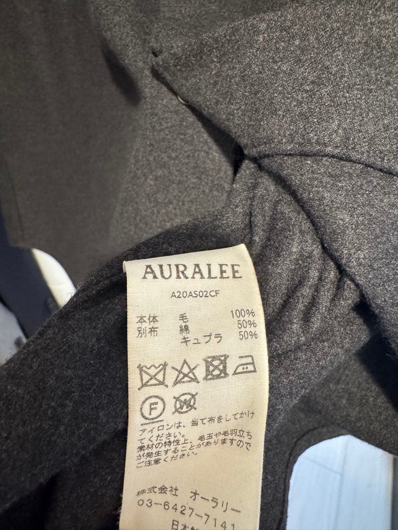 AURALEE 20AWウールフランネルスナップボタンフ