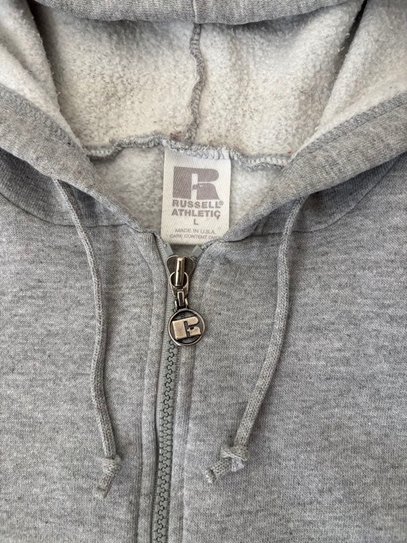 USA製 90s RUSSELL ラッセル ジップ パーカー グレー Lサイズ